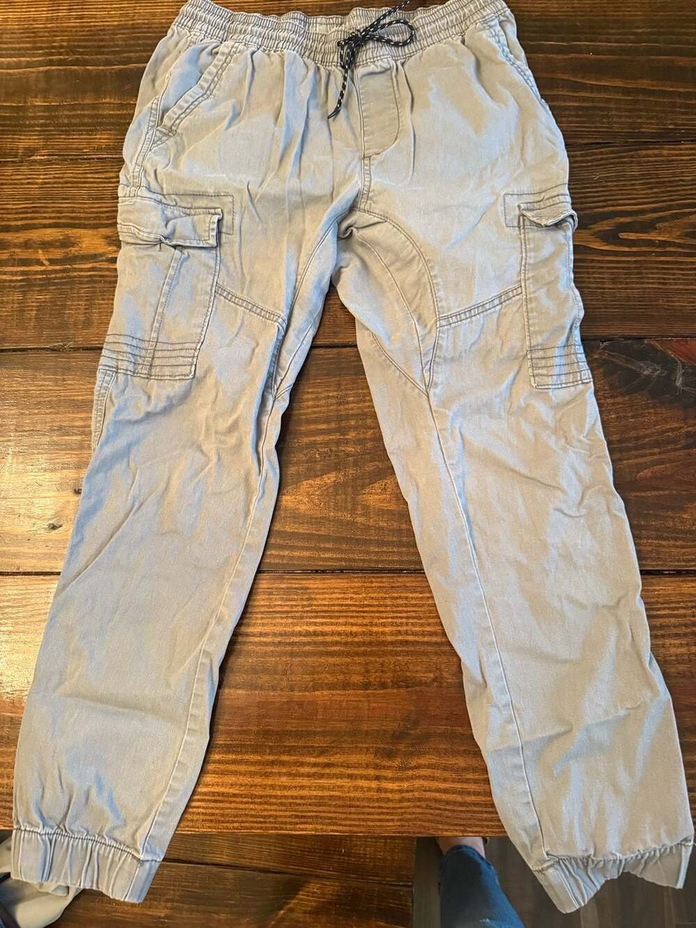 No Boundaries Gray Cargo Jogger Pants Medium 32-34 Drawstring Waist